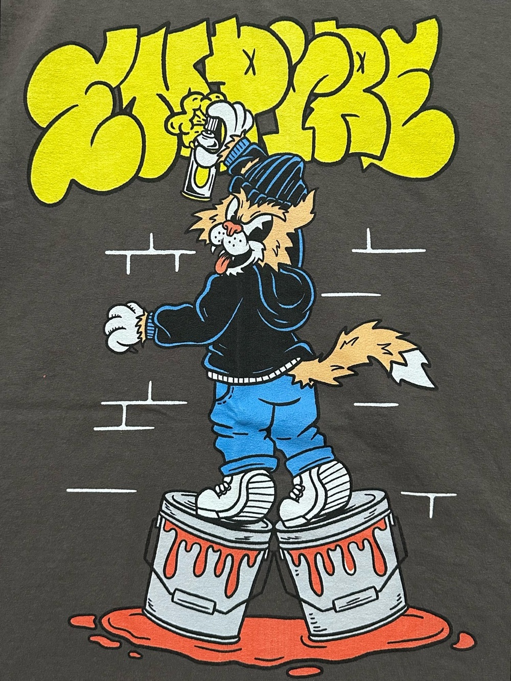 Empyre Graffiti Cat Bubble Letter Graphic Shirt - Picture 5 of 8